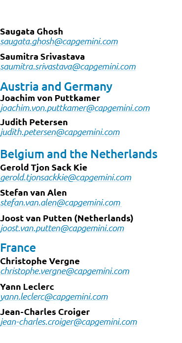 Saugata Ghosh saugata.ghosh@capgemini.com Saumitra Srivastava saumitra.srivastava@capgemini.com Austria and Germany J...